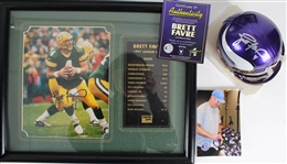 1992-2010 Brett Favre Green Bay Packers Signed Jersey, Framed Photos, Mini Helmet (Lot of 6)(Favre Holograms)