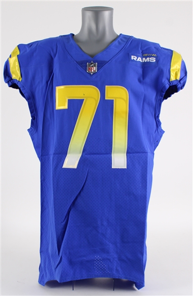 2020 Bobby Evans Los Angeles Rams Signed Home Jersey (MEARS LOA)