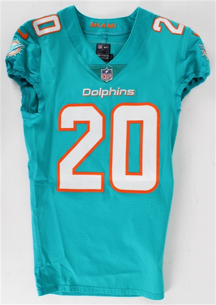 2022 Justin Bethel Miami Dolphins Signed Game Worn Home Jersey (MEARS LOA)