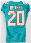 2022 Justin Bethel Miami Dolphins Signed Game Worn Home Jersey (MEARS LOA)