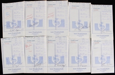1979 Cecil Cooper, George Bamberger & more Milwaukee Brewers Signed Hotel Pontchartrain Receipts (Lot of 10) 