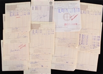 1979 Cecil Cooper, Merle Harmon & more Milwaukee Brewers Signed Hotel Receipts (Lot of 24)