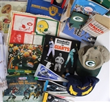 1980s-2010s Lou Gehrig 17x21 Mirror, Packers Team Schedule Calendars, Mini Pennants & more (Lot of 60+)