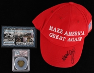 2023 Robert ONeill Navy SEAL Signed Make America Great Again Cap (PSA) + PCGS Slabbed WTC Ground Zero Recovery Coin
