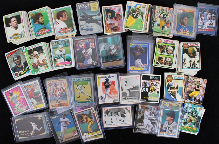 1980s-90s Baseball, Football, Basketball Card Collection (Lot of 125+)