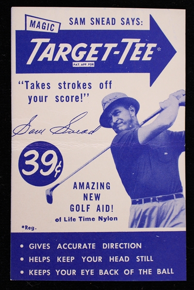 1912-2002 Sam Snead Magic Target-Tee 3"x4.5" Ad 
