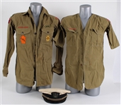 1940s-50s Boy Scouts of America Uniform Shirts (2) + US Navy Reserve Cap
