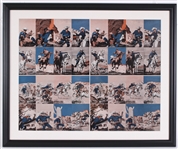 1940s Vintage Mint Color Exhbit Card Uncut Proof Sheet featuring the Lone Ranger 28"x34" Framed