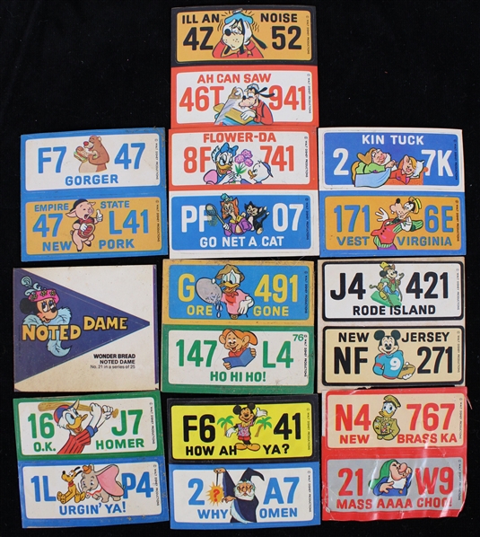 1976 Walt Disney Productions 3"x3" License Plate Stickers (Lot of 10)