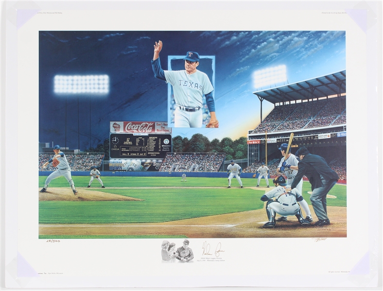 1993 Nolan Ryan 300th Major League Victory Signed 25"x33" LE Lithograph (JSA)