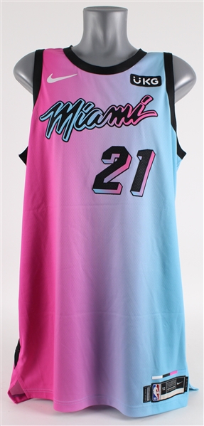 2020-21 Dewayne Dedmon Miami Heat Game Worn City Edition Jersey (MEARS LOA)