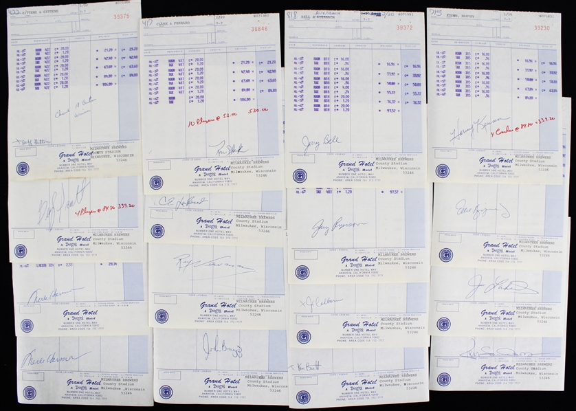 1972 Milwaukee Brewers Hotel / Travel Document Collection - Lot of 40+ w/ 25 Signed Including Harvey Kuenn & More (JSA)