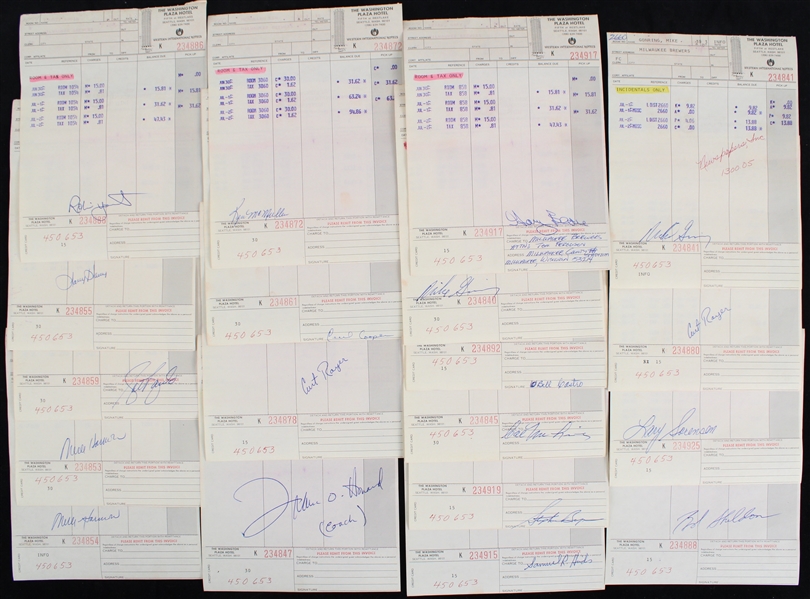 1977 Milwaukee Brewers Hotel / Travel Document Collection - Lot of 40+ w/ 25 Signed Including Robin Yount & More (JSA)