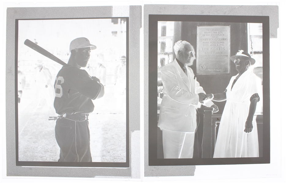 1950s-60s Baseball 4" x 5" Photo Negatives - Lot of 2
