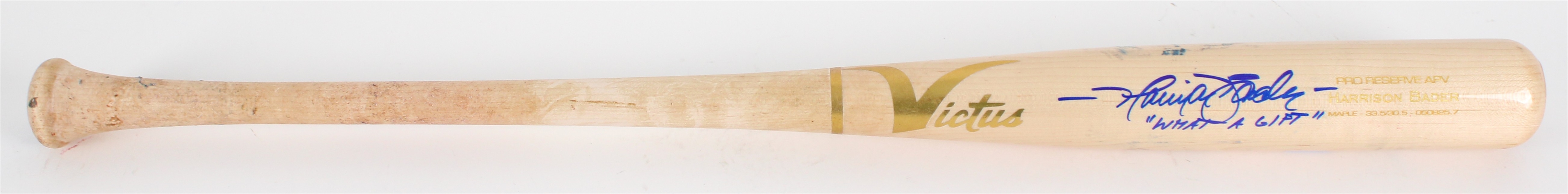 2025 Harrison Bader St Louis Cardinals Signed Game Used Bat (MEARS LOA)(JSA)
