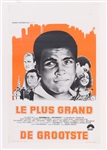 1977 Muhammad Ali World Heavyweight Champion 14" x 21.5" Le Plus Grand De Grootste Belgium Release Movie Poster
