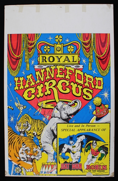 1969-1982 Royal Hanneford Circus 14"x22" Poster with Batman and Robin