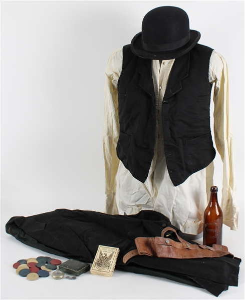 Vintage Western Apparel w/ Vest, Hat, Pocket Watch & more (Lot of 32)