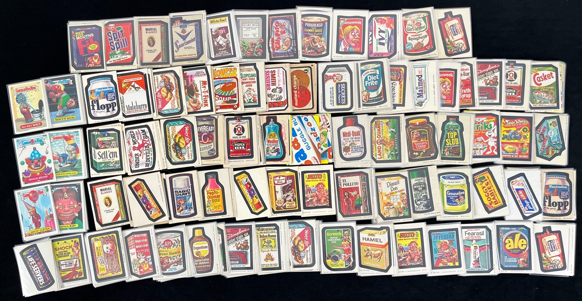 1970s-80s Topps Wacky Packages & Garbage Pail Kids Sticker Trading Cards - Lot of 400+