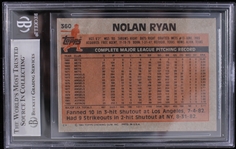 1983 Nolan Ryan Houston Astros #360 Topps Slabbed Card (Beckett 7.5 NEAR MINT+) 