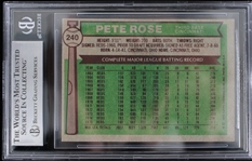 1976 Pete Rose Cincinnati Reds #240 Topps Slabbed Card (Beckett 6 EX-MT) 