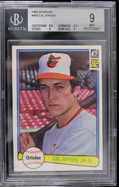 1982 Cal Ripken Baltimore Orioles #405 Donruss Slabbed Card (Beckett 9 MINT) 