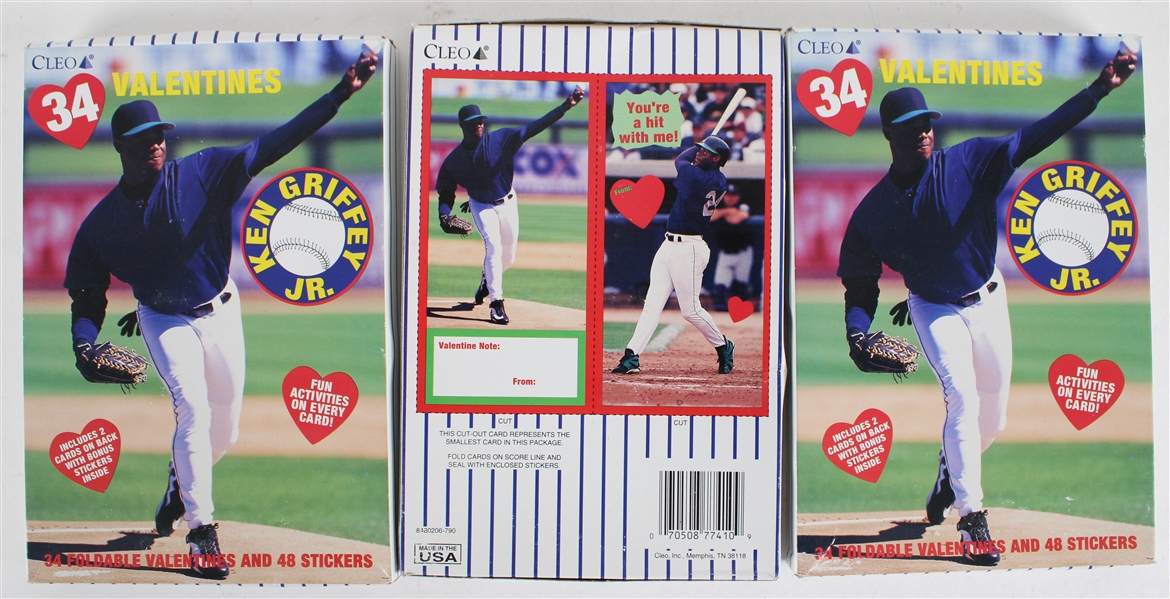 1990s Ken Griffey Jr Cleo Valentines Sealed Boxes (Lot of 3)