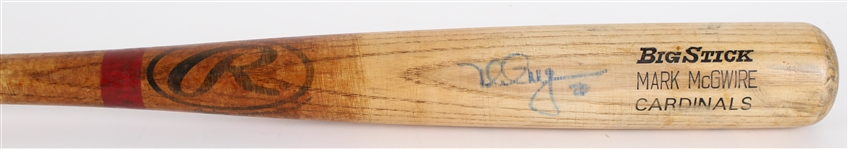 1999 Mark McGwire St Louis Cardinals Rawlings Professional Model Game Signed Bat (JSA) MEARS LOA