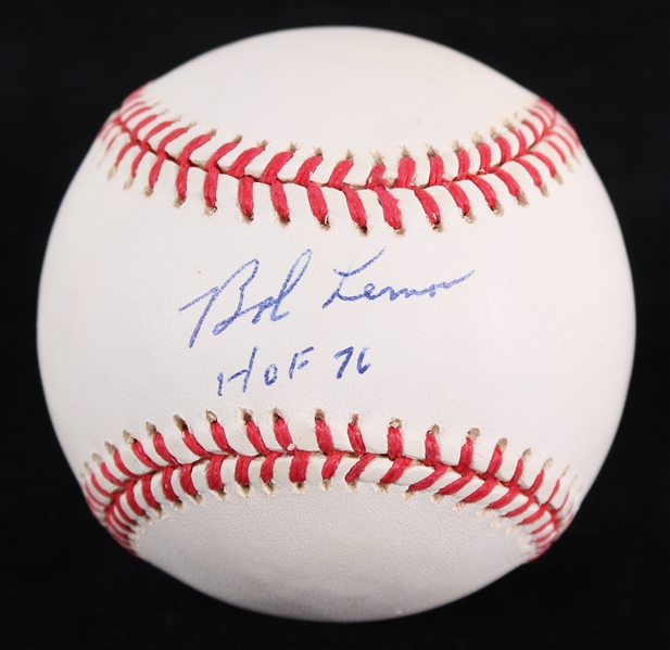1994-99 Bob Lemon Cleveland Indians Signed OAL Budig Baseball (JSA) 
