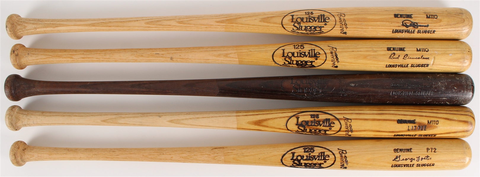 1980s Louisville Slugger Professional Model Game Bats (Lot of 5)(MEARS LOA)