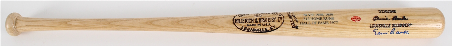 1990s HIGH GRADE Ernie Banks Hillerich & Bradsby Louisville Slugger Signed Bat (JSA) 