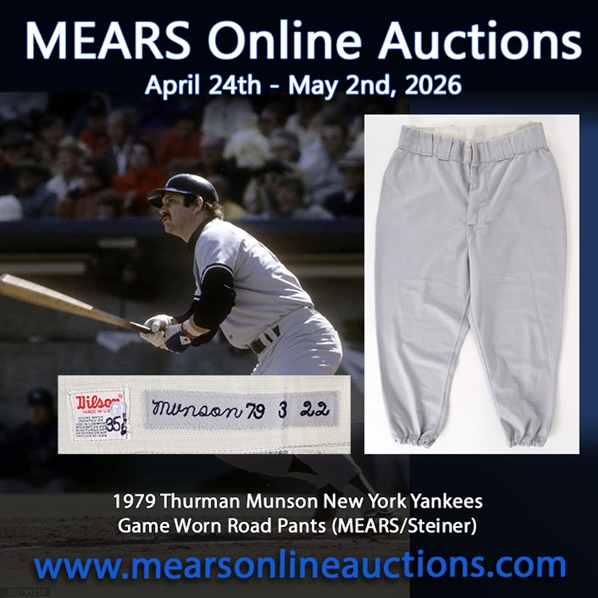 1979 Thurman Munson New York Yankees Game Worn Road Pants (MEARS/Steiner)