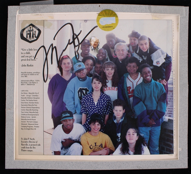 1990s Michael Jordan Chicago Bulls 9"x10" Maryville Academy Advertisement (JSA) 