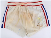1973-75 circa Doug Collins Philadelphia 76ers Game Worn Home Trunks (MEARS LOA)