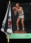 1980s-90s Larry Bird Boston Celtics 20"x28" Poster w/ Chicago Bulls Umbrella 
