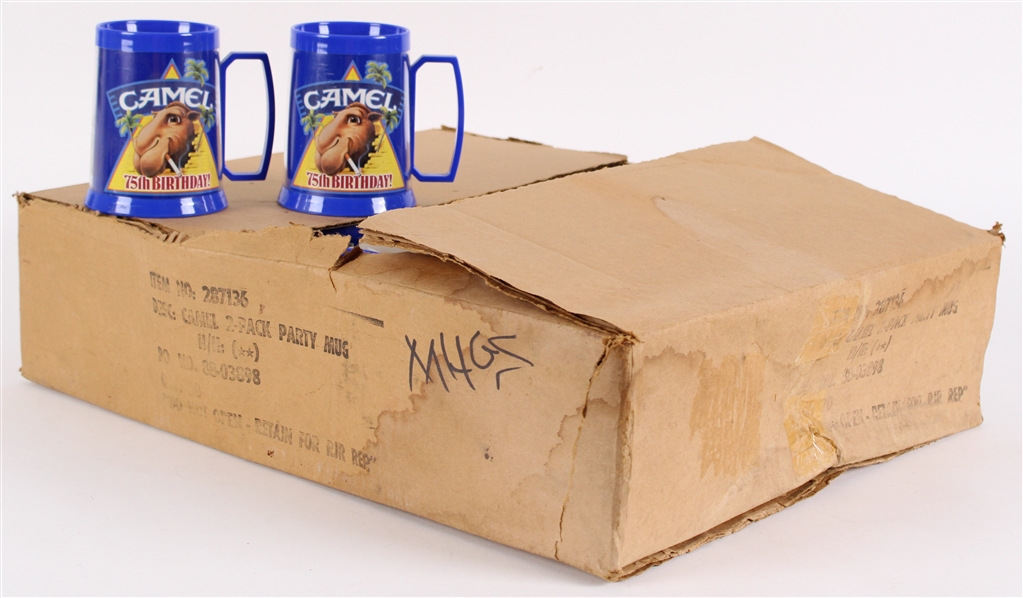 1988 Camel Party Mugs w/ Original 21"x17"x6" Opened Case 