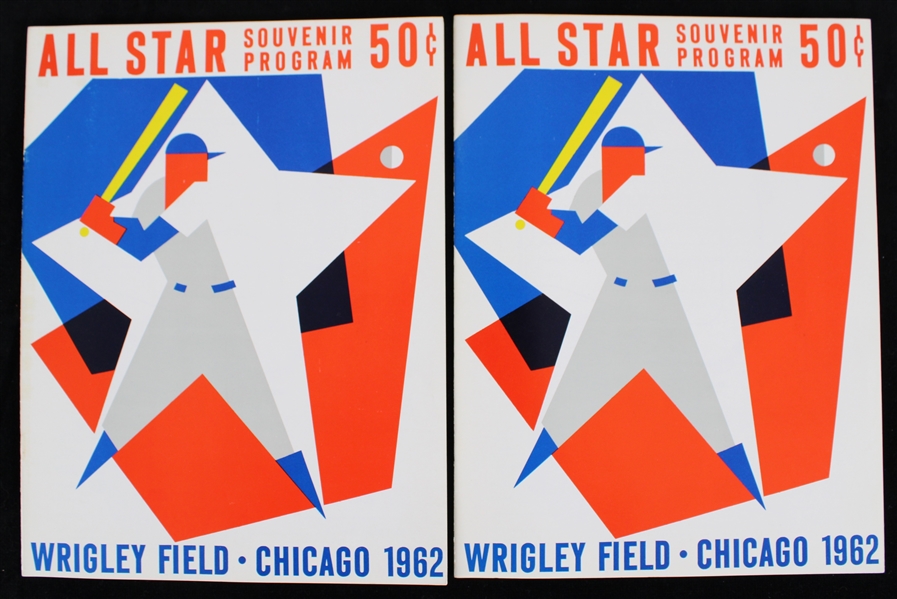 1962 Wrigley Field Unscored All Star Game Programs - Lot of 2