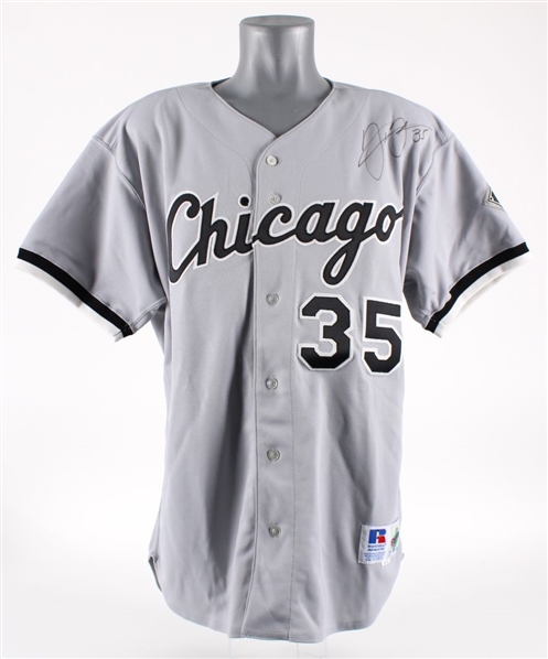 1996 Frank Thomas Chicago White Sox Team Issued Signed Road Jersey (MEARS A5)(JSA)