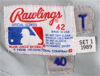 1989 Jeff Innis New York Mets Game Worn Road Jersey (MEARS LOA)