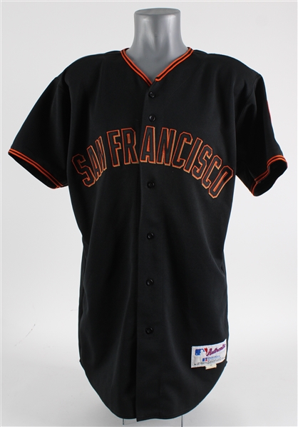 2001-02 Barry Bonds San Francisco Giants Black Alternate Game Jersey (MEARS A5)
