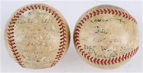 1947 World Series Game Used Baseballs (Lot of 2) Ebbets Field / Yankee Stadium