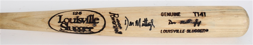 1986-89 Don Mattingly New York Yankees Louisville Slugger Professional Model / Promotional Signed Bat (JSA) MEARS LOA
