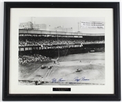 1951 Bobby Thomson & Ralph Branca Shot Heard Round the World Signed 22"x27" Framed Photo (JSA) 