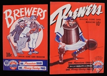 1948 & 1950 Milwaukee Brewers vs Indianapolis Borchert Field Scorecards (Lot of 2) 