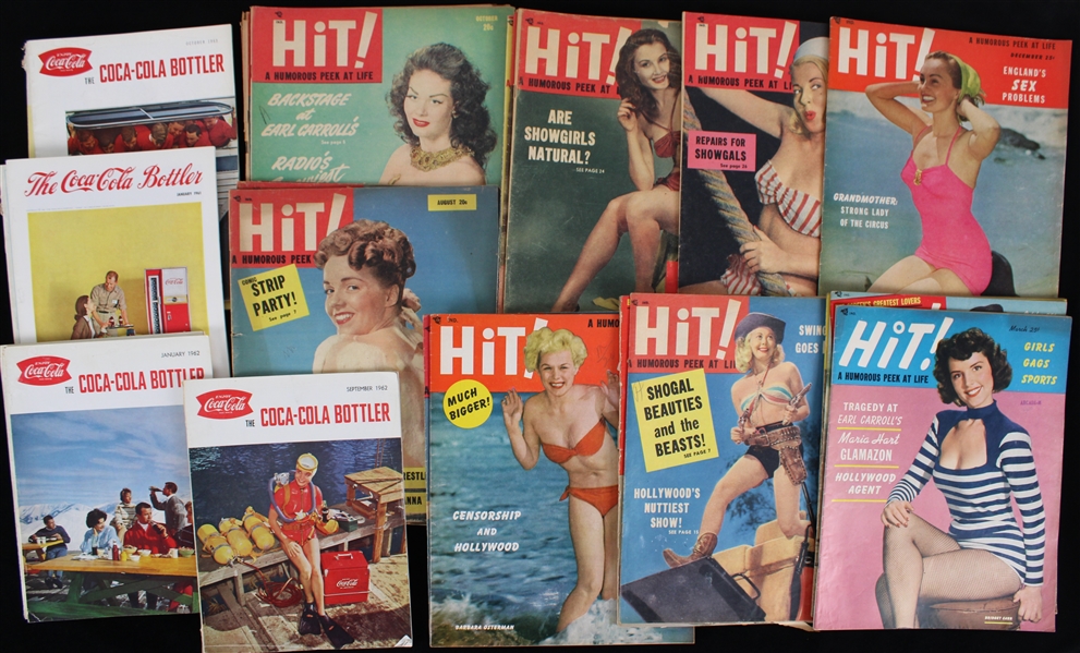 1940s-60s HIT Pin Up Magazines & Coca-Cola Bottler Magazines (Lot of 28) 
