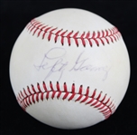 1984-94 Lefty Gomez New York Yankees Signed OAL Brown Baseball (JSA)
