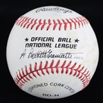 1986-89 Carl Hubbell New York Giants Signed ONL Giamatti Baseball (JSA) 