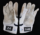 2008 Robinson Cano New York Yankees Signed Game Worn Batting Gloves (JSA) 
