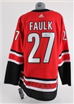 2010-18 Justin Faulk Carolina Hurricanes Signed Retail Jersey (JSA) 
