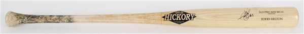 2010-2013 circa Todd Helton Colorado Rockies Old Hickory Signed Game Used Bat (JSA)  MEARS A7